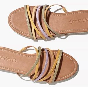 The Kathryn Espadrille Slide Sandal in Colorblock Snake Embossed Leather